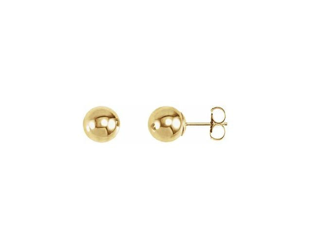 7.0mm Ball Stud Earrings - Yellow Gold