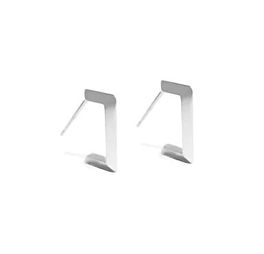 Apex Knife Edge Earrings - Silver