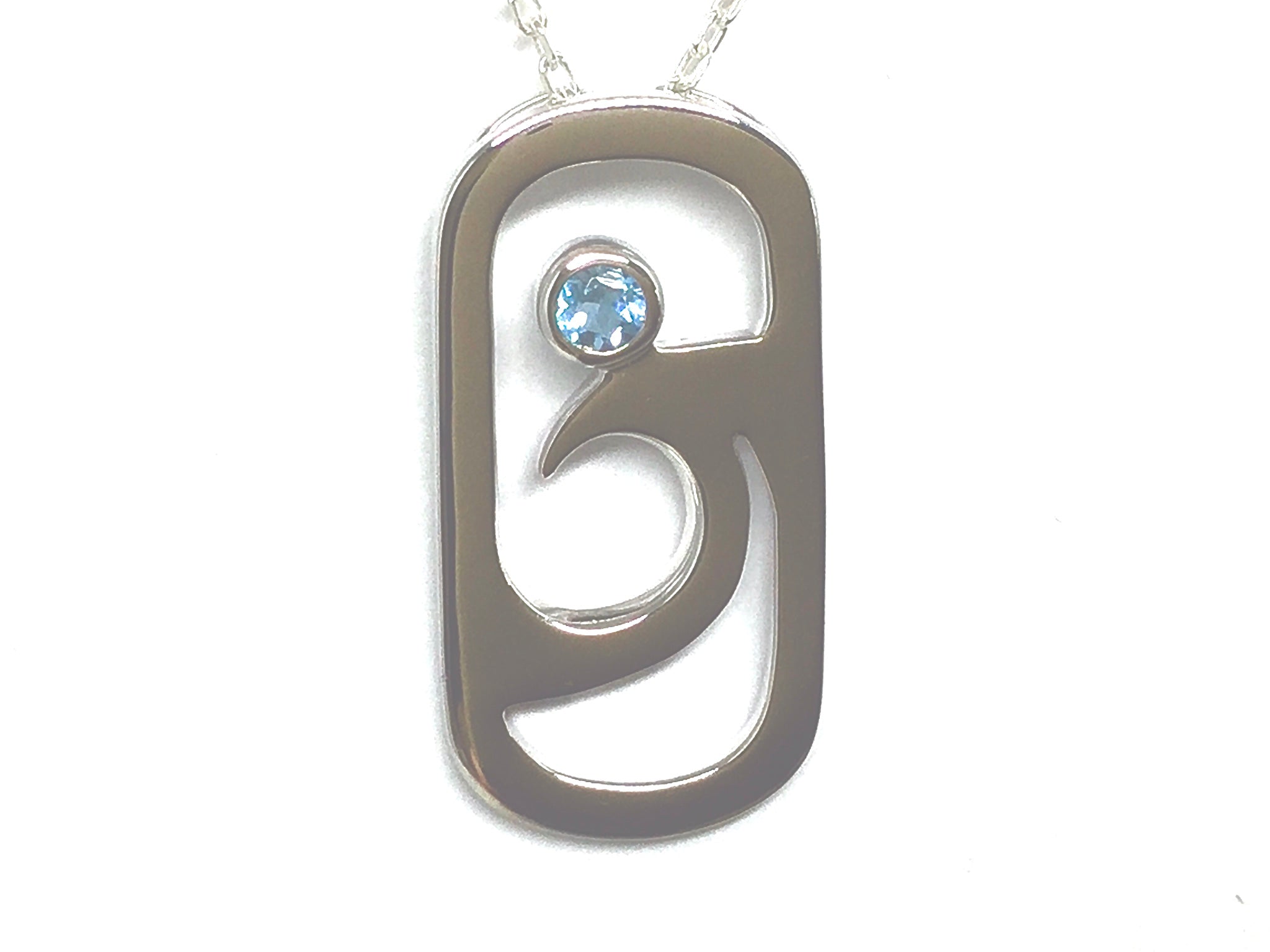 Spindrift Pendant with Blue Topaz - Silver