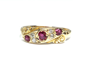 Victorian Ruby & Diamond Ring - Yellow Gold