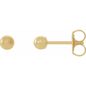 Ball Stud Earrings 3.0mm - Yellow Gold