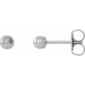 3.0mm Ball Stud Earrings - White Gold