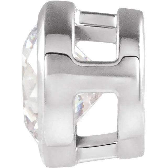 0.51ct Diamond Bezel Set Slide Pendant - White Gold