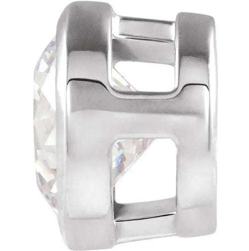 0.51ct Diamond Bezel Set Slide Pendant - White Gold