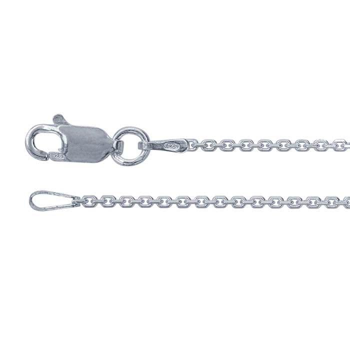 Beveled Cable Link Chain - Silver