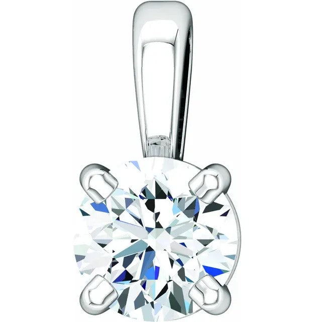 Diamond Solitaire Pendant 0.33ct - White Gold
