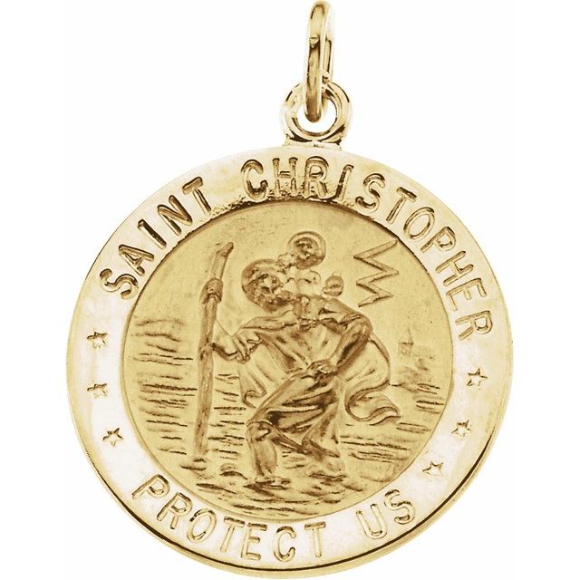 St. Christopher Pendant/Charm - Yellow Gold