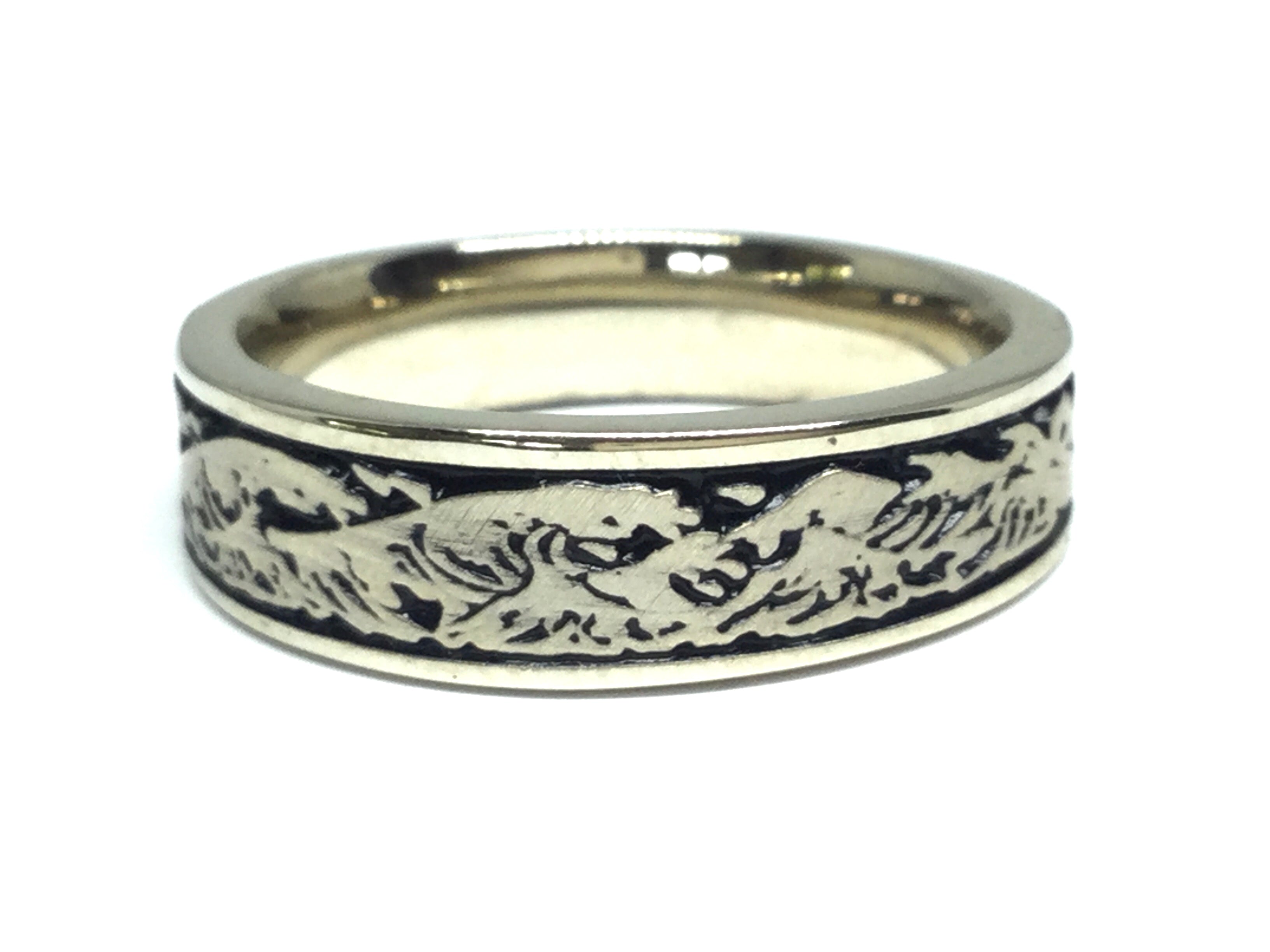 Wave Ring Narrow - White Gold