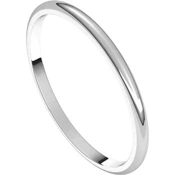 Half Round Band 1.5mm - White Gold