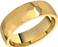 Rock Texture Half Round Band 6mm - Yellow Gold