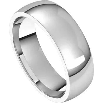 Half Round Band 6mm - Platinum
