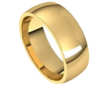 7mm Half Round Band - Yellow Gold