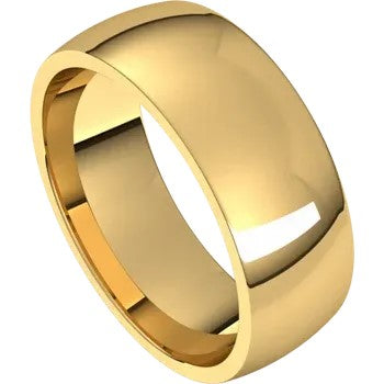 Half Round Band 7mm - Yellow Gold