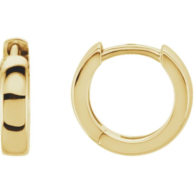 Huggie Style Hoop Earrings 11.5mm - Yellow Gold