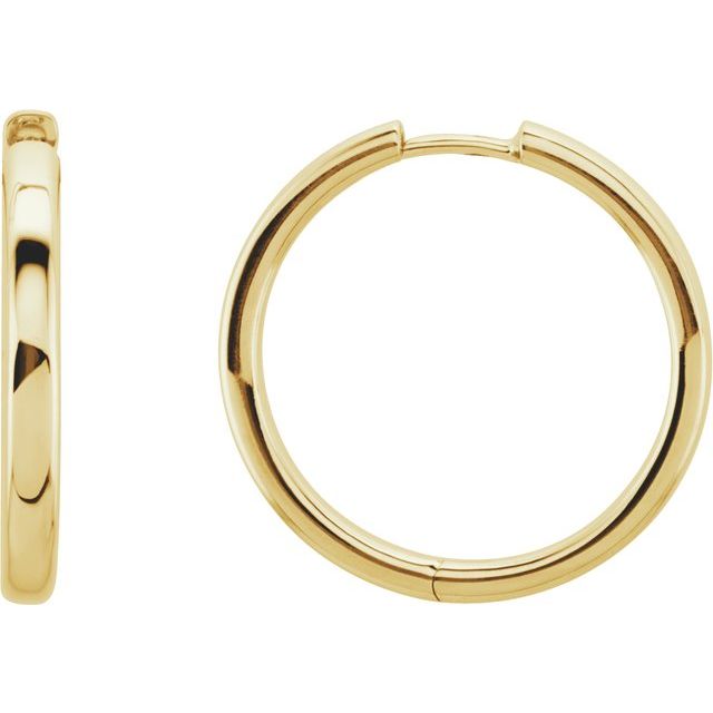 Huggie Style Hoop Earrings 24.0mm - Yellow Gold