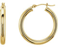 25 x 3mm Hoop Earrings - Yellow Gold