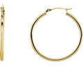 30 x 2mm Hoop Earrings - Yellow Gold