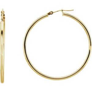 40 x 2mm Hoop Earrings - Yellow Gold
