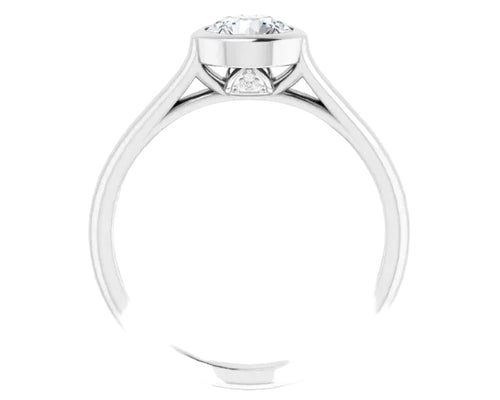 0.74ctw Bezel Set Diamond Ring - White Gold
