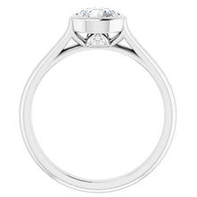Load image into Gallery viewer, 0.74ctw Diamond Bezel Ring GIA - White Gold
