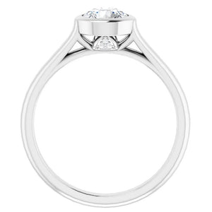 0.74ctw Diamond Bezel Ring GIA - White Gold