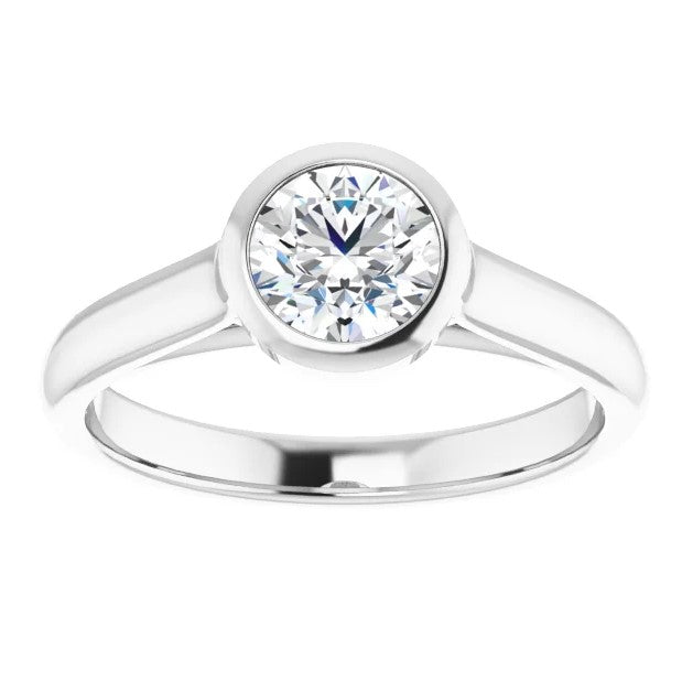 0.74ctw Bezel Set Diamond Ring - White Gold