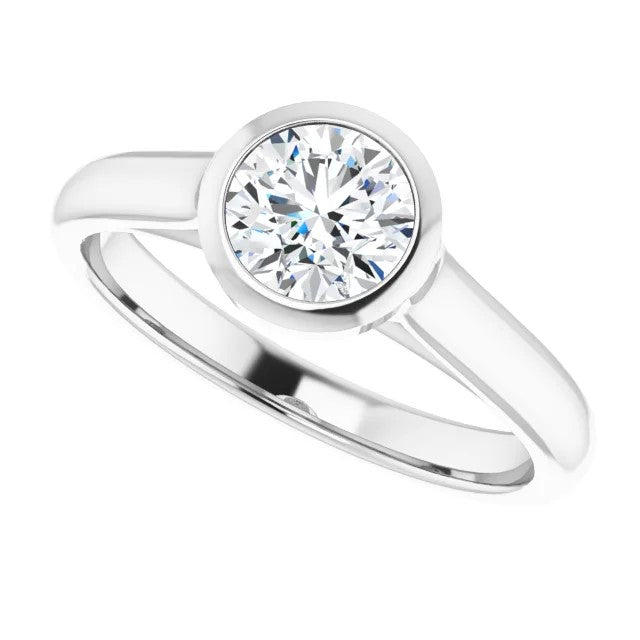 0.74ctw Bezel Set Diamond Ring - White Gold