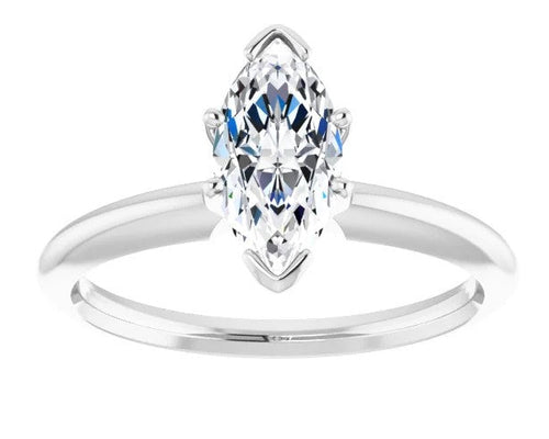 0.88ct Marquise Diamond Solitaire Ring GIA - White Gold