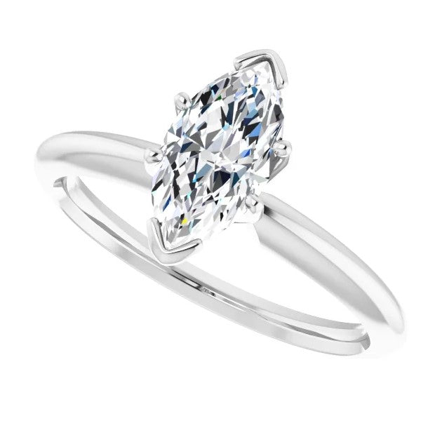 0.88ct Marquise Diamond Solitaire Ring GIA - White Gold