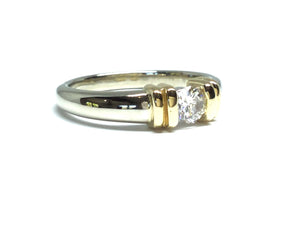 Channel/Bar Set Diamond Ring 0.25ct - Two Tone