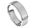 Satin Finish Flat Edged Band 6mm - White Gold