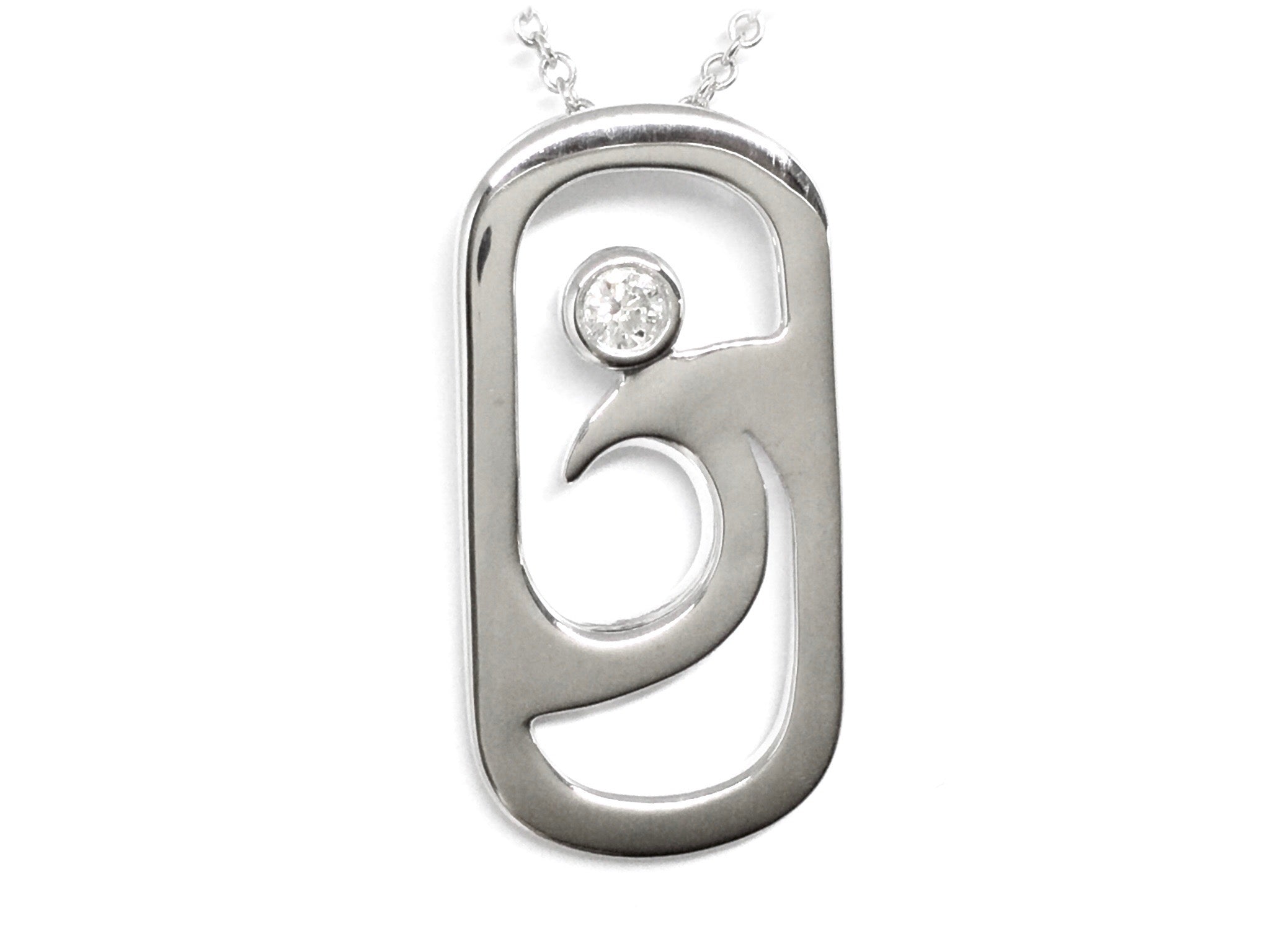 Spindrift Pendant with Diamond - White Gold