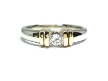 Load image into Gallery viewer, Channel/Bar Set Diamond Ring 0.25ct - Two Tone
