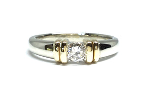 Channel/Bar Set Diamond Ring 0.25ct - Two Tone
