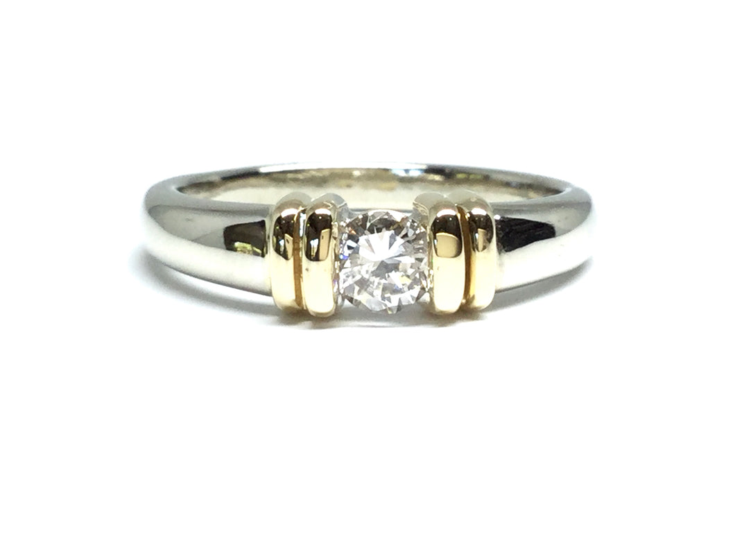 Channel/Bar Set Diamond Ring 0.25ct - Two Tone