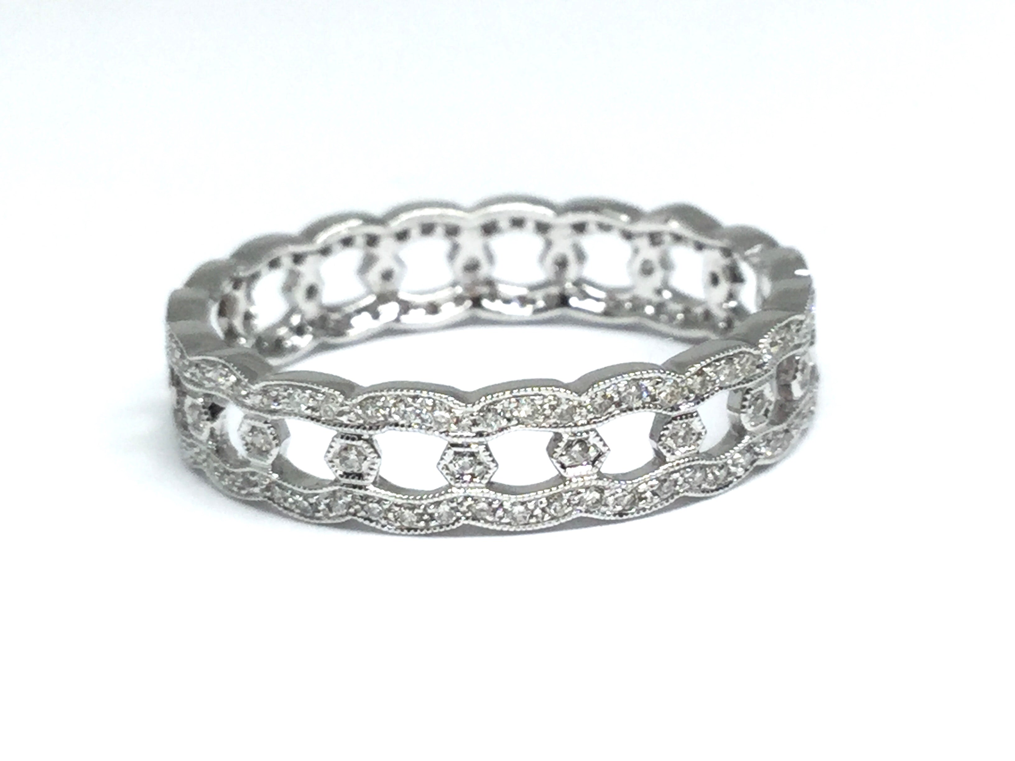 Link Design Diamond Eternity Band - White Gold
