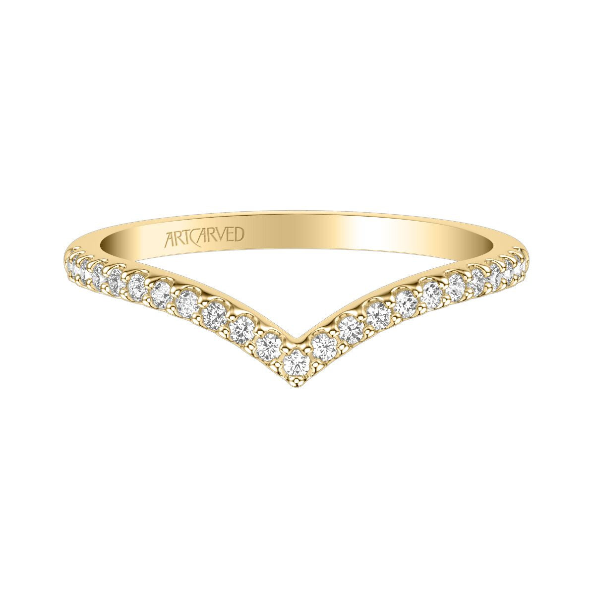V-Shape Diamond Band - Yellow Gold