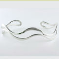 Double Wave Cuff Bracelet - Silver