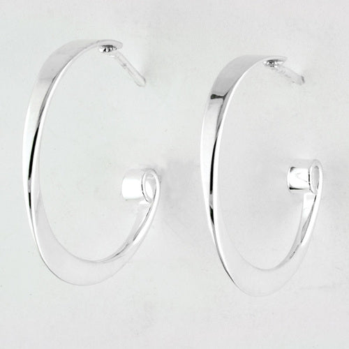 Simple Hoop Earrings - Silver