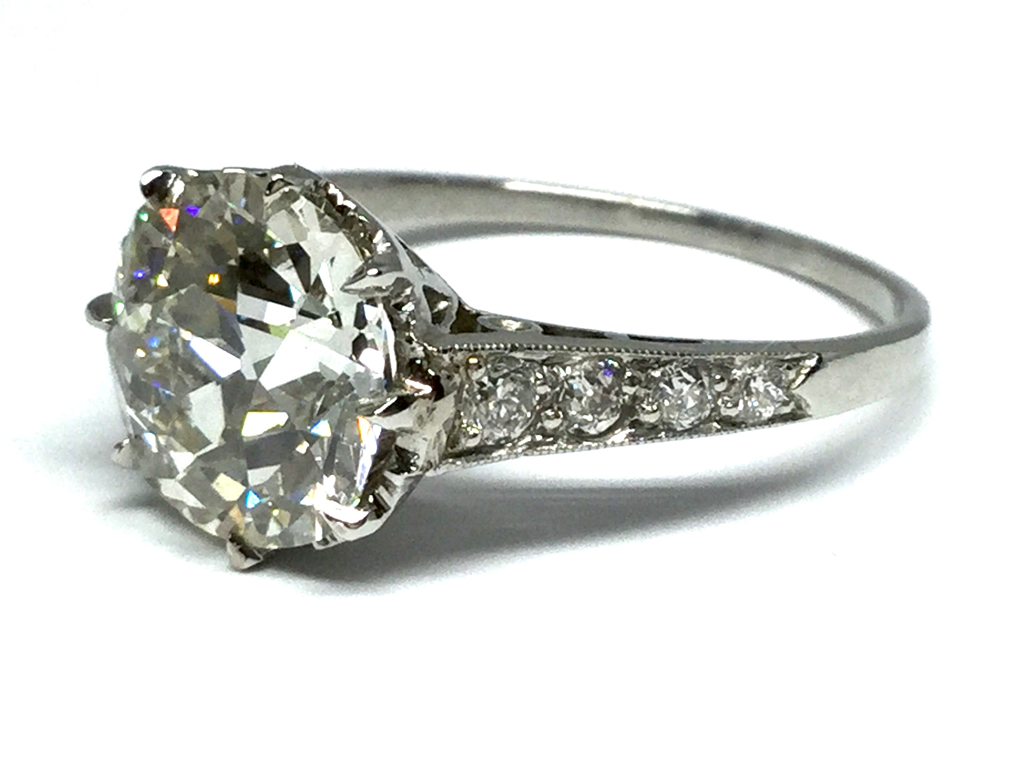 3.04ctw Diamond Art Deco Ring - Platinum