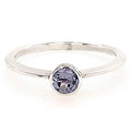 Amethyst Circle Stacking Ring - Silver