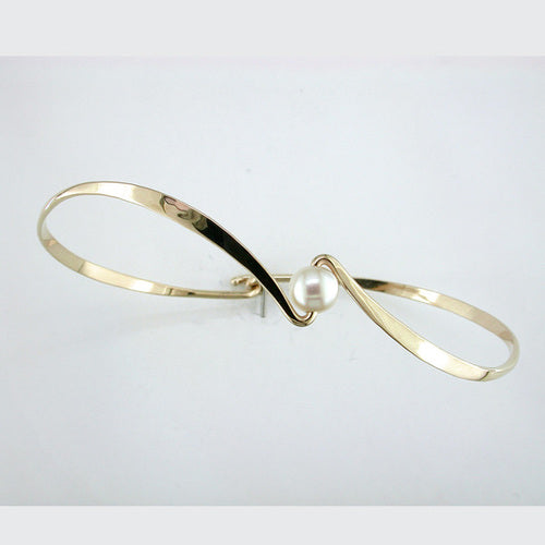 Pearl Reverse Curve Bracelet - Yellow Gold