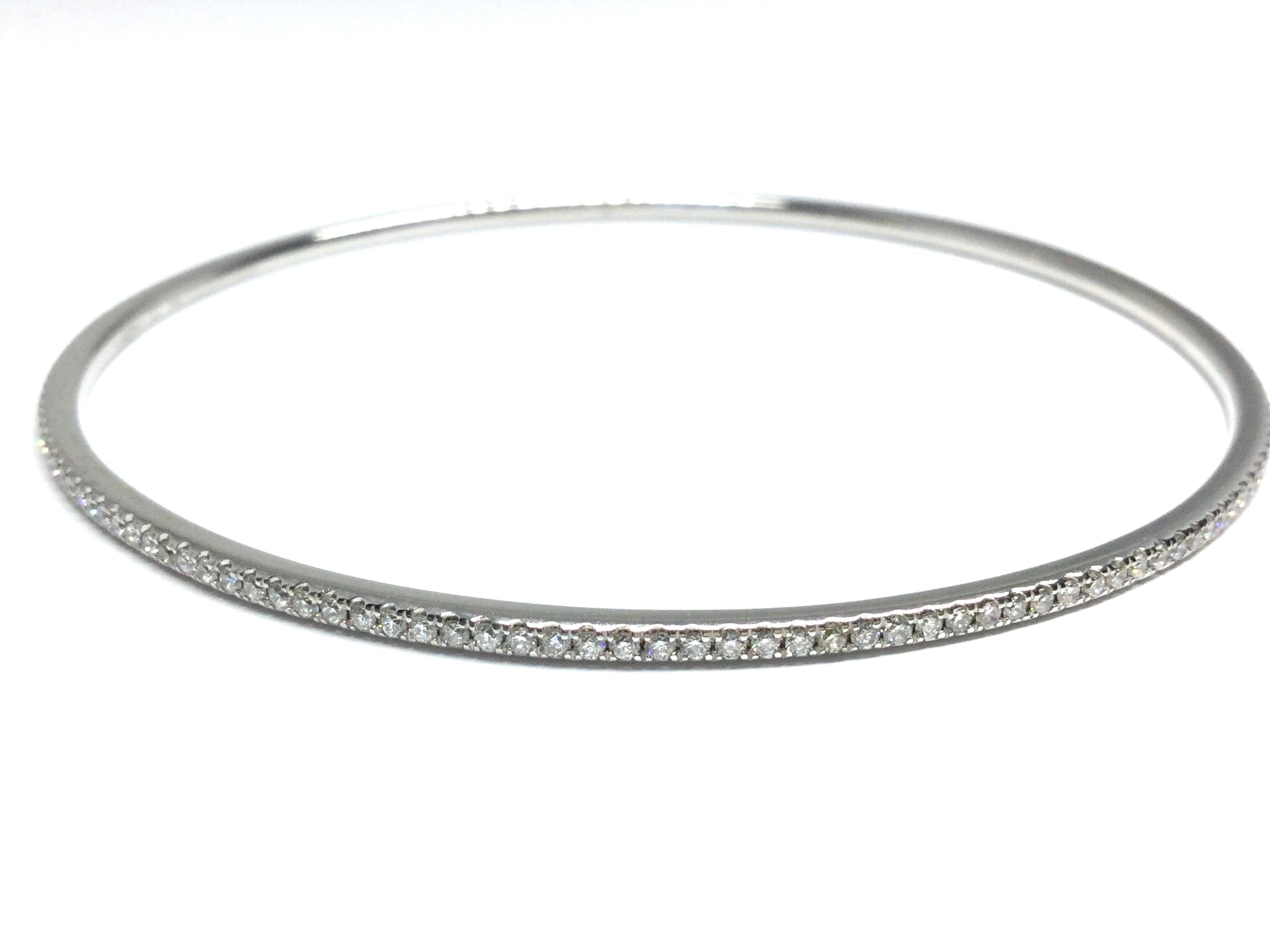 1.03ct Diamond Bangle Bracelet - White Gold