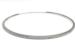Diamond Bangle Bracelet 1.03ctw - White Gold
