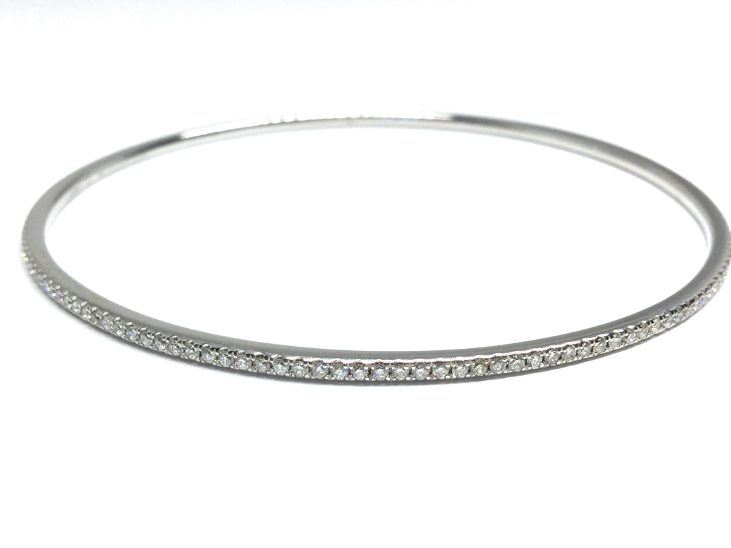 Diamond Bangle Bracelet 1.03ctw - White Gold