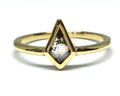 Kite Shape Diamond Solitaire Ring - Yellow Gold