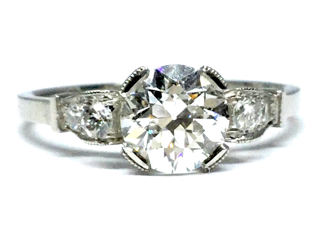 1.11ctw Diamond Deco Ring GIA - Platinum
