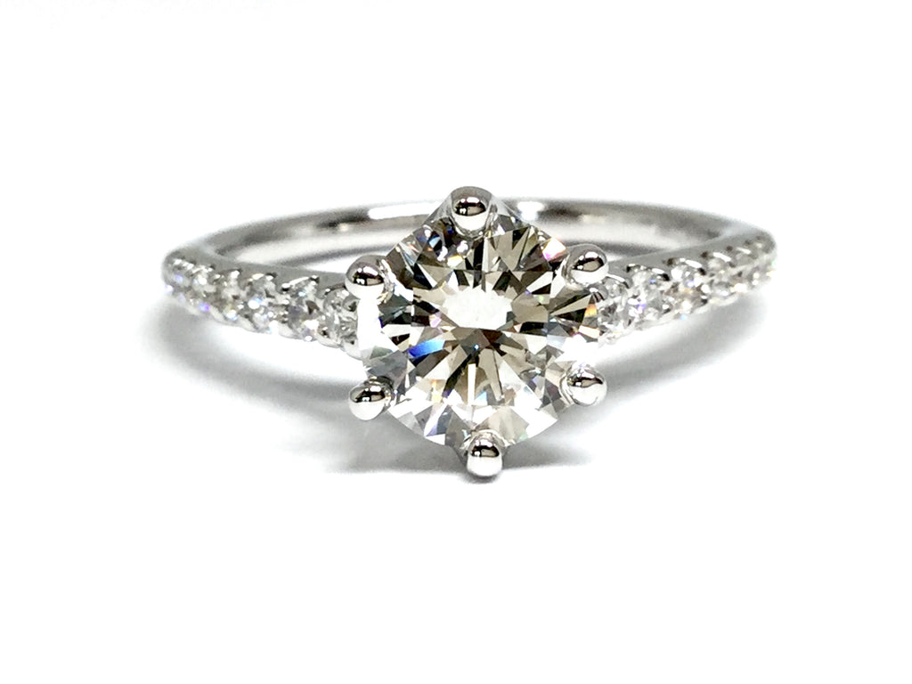 1.64ctw 6 Prong Diamond Ring - White Gold