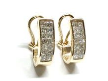 Load image into Gallery viewer, Invisible Diamond Bar Earrings 0.84ctw - Yellow Gold
