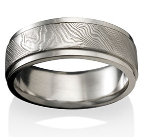 Storm's Eye Damascus Steel Band w/ Rails